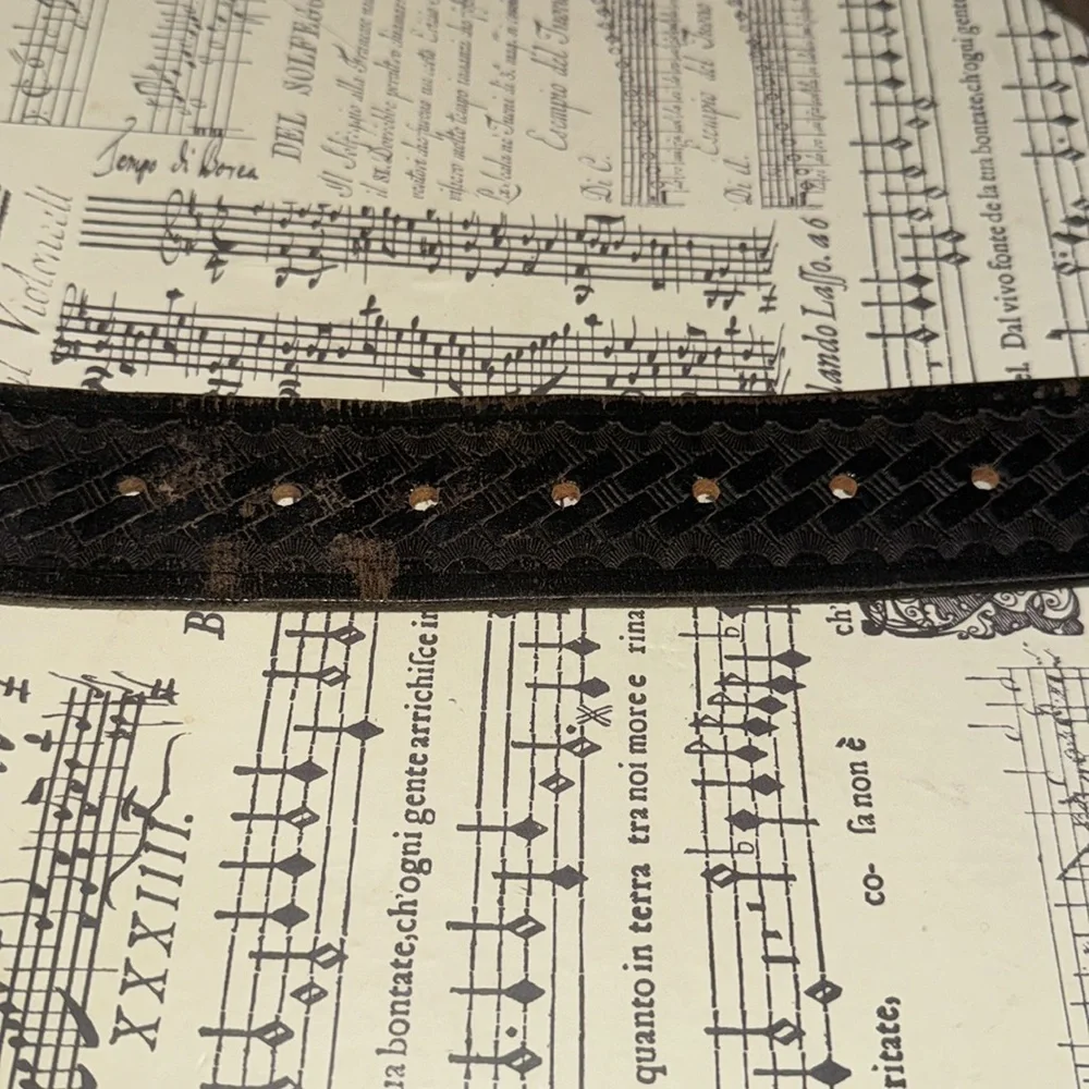 Jaypee Embossed Dark Brown Bridle Cowhide Leather Belt